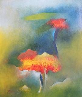 Painting by Bhawana Choudhary - Blooming Small Plants