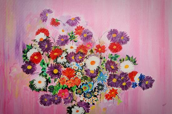 Painting by Madhavi Srivastava - Fancy Blooms