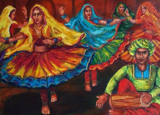 Paintings by Kajal Bhattacharya - Dancers