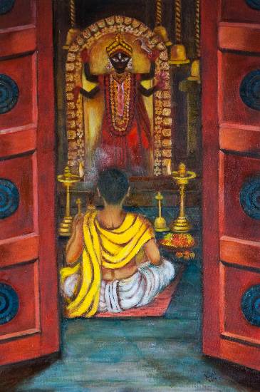 Paintings by Kajal Bhattacharya - Devotion - 2