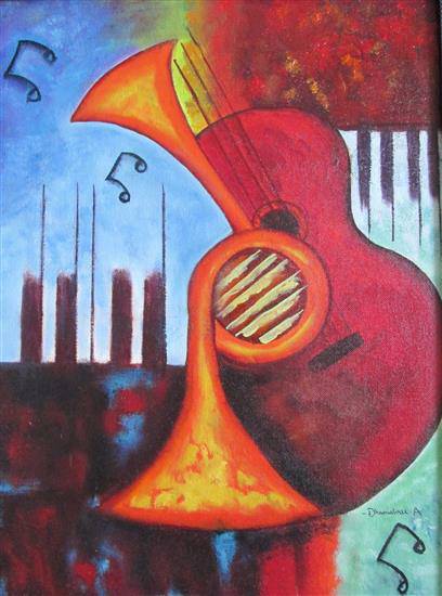 Paintings by Dhanashree Adapawar - Musical Abstract