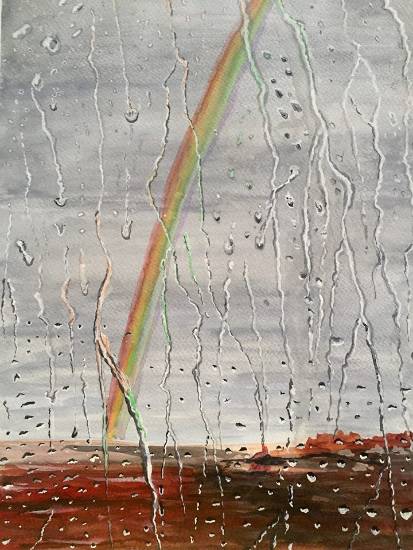 Paintings by Vikram Jadhav - Rain through my window