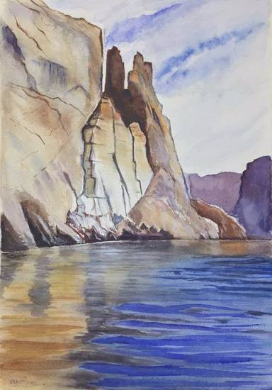Paintings by Vikram Jadhav - Rocks and reflections