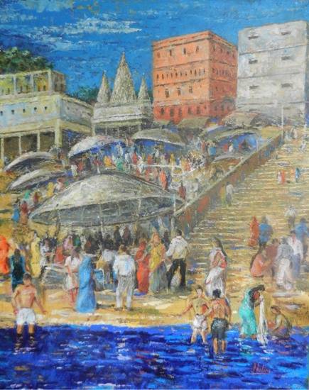 Painting by Nalini Bhagwat - Banaras - II