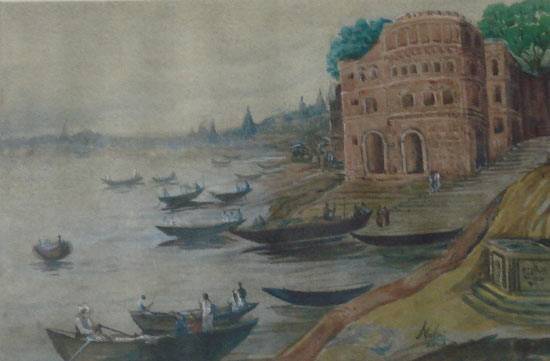 Painting by Nalini Bhagwat - River Ghats - IX