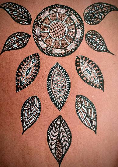 Painting by Namrata Bothra - Leaf Doodles