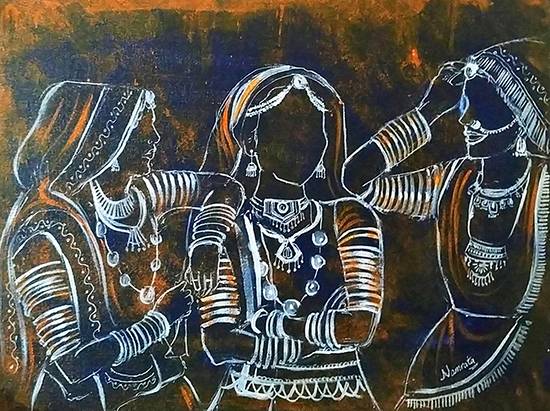Painting by Namrata Bothra - Teej Gossip