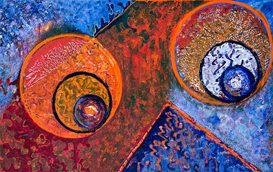 Painting by Shubhra Chaturvedi - Saffron Gaze