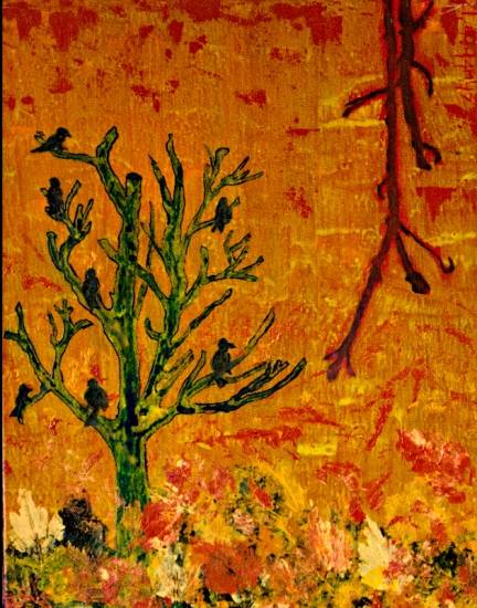 Painting by Shubhra Chaturvedi - Solitary in Autumn II