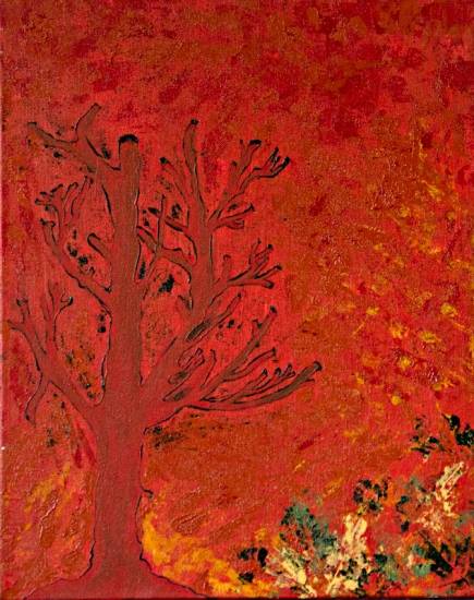 Painting by Shubhra Chaturvedi - Solitary in Autumn I