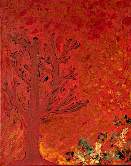 Painting by Shubhra Chaturvedi - Solitary in Autumn I