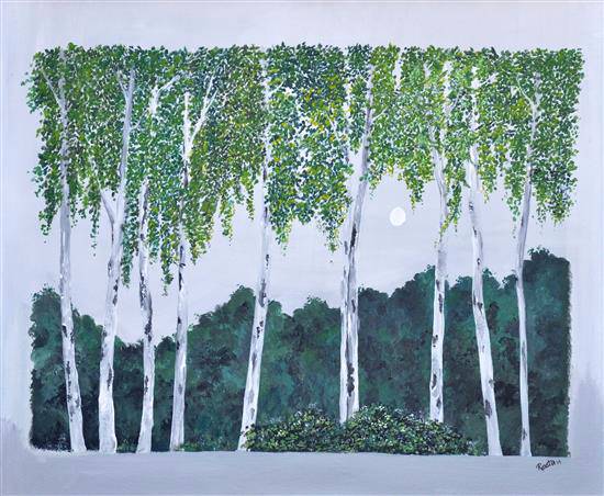 Painting by Reeta Desai - Moonlight Shimmer