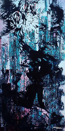 Painting by Manhar Kapadia - Evolution