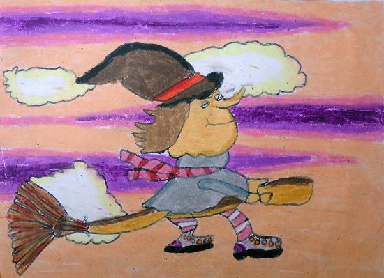 Painting by Antara Shivram Desai - Flying Bitch