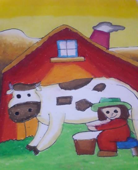 Paintings by Antara Shivram Desai - Cow