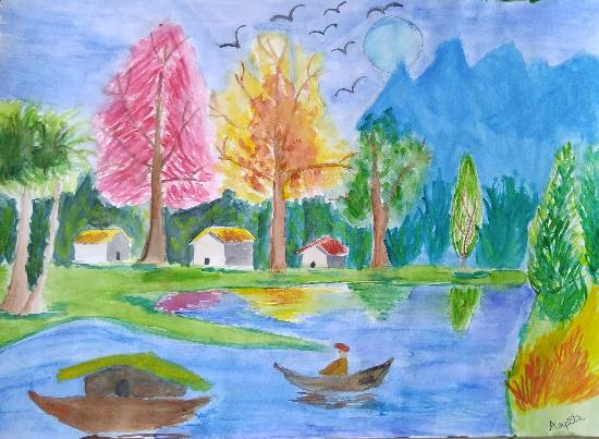 Painting by Arpita Bhat - Paradise Island