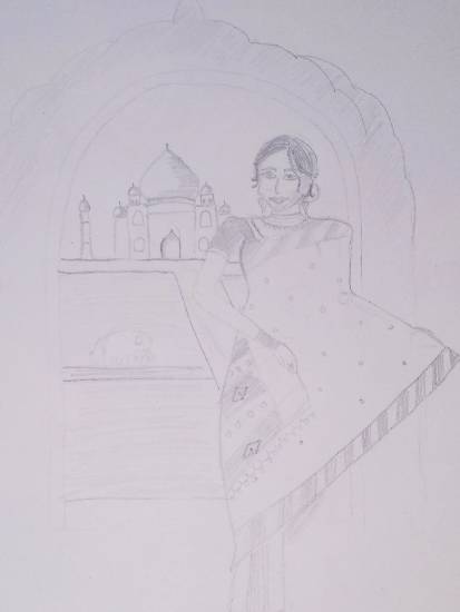 Painting by Arpita Bhat - Taj Mahal