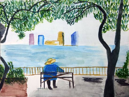 Painting by Arpita Bhat - Serene view