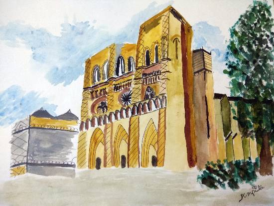 Painting by Arpita Bhat - Medieval Edifice