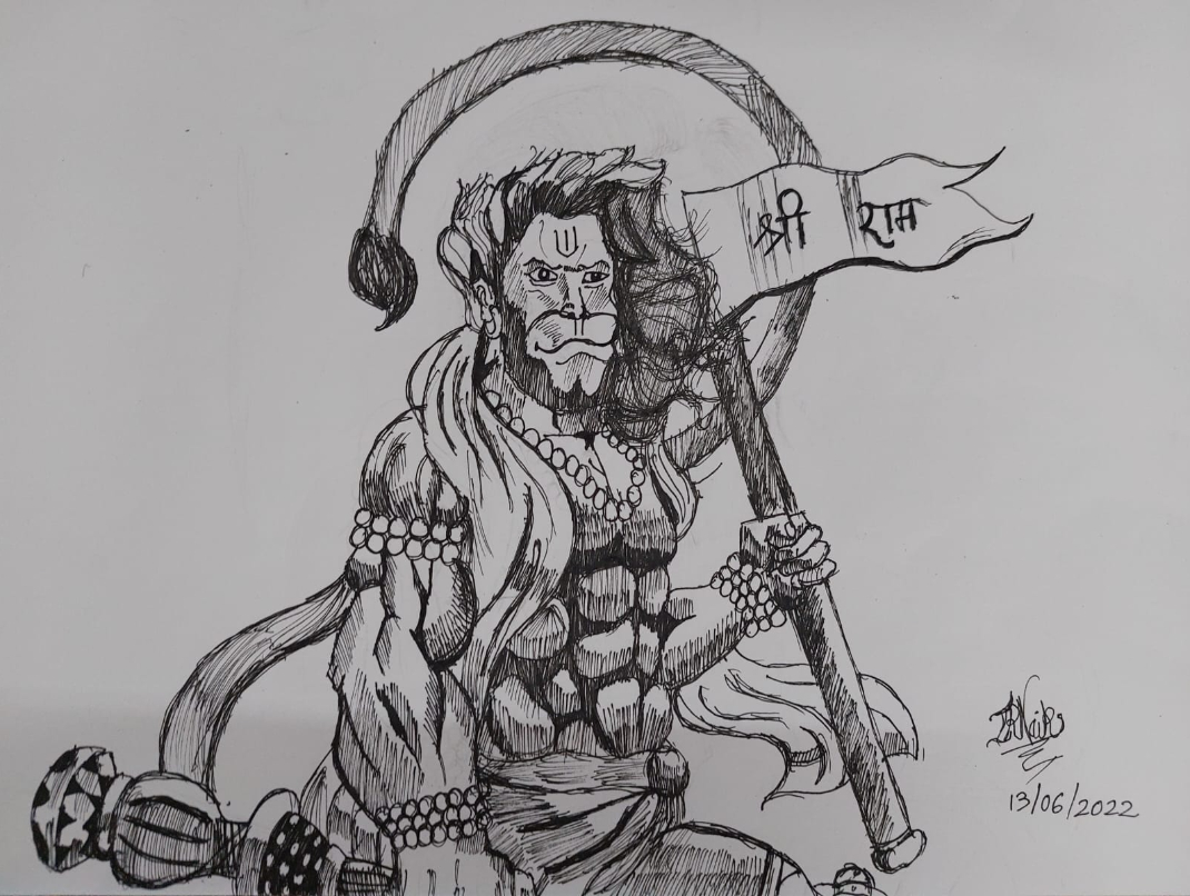 Artwork by Indraneel Naik - Jai Veer Hanuman...