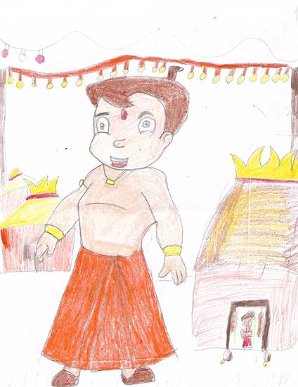 Painting by Isha Bhattacharjee - Bheem 2