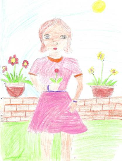 Painting by Isha Bhattacharjee - Girl