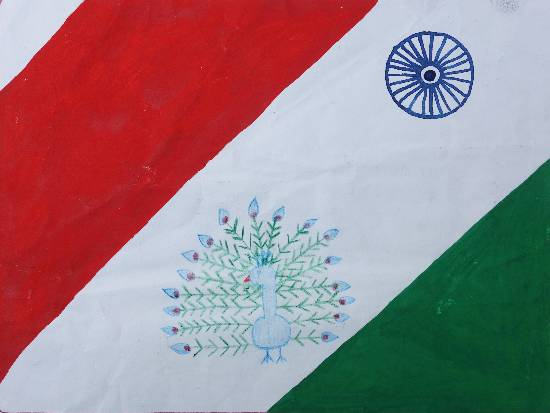 Painting by J S Anshika - I love You INDIA