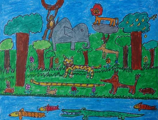 Painting by John P Anson - Save forest