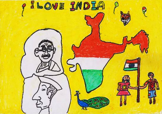 Painting by John P Anson - I love my India