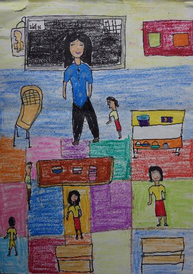 Painting by Kanak Vaibhav Katdare - Classroom