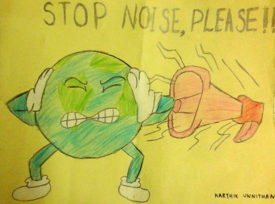 Painting by Karthik H Unnithan - Noise Pollution