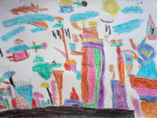 Painting by Muddsir Jalal Ansari - School