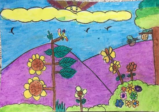 Painting by Thiyakshwa Sureshkumar - Naturescape