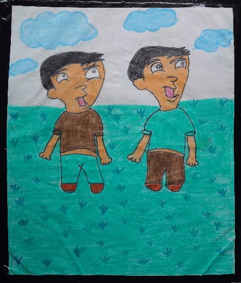 Painting by Shravya Sameer Mayekar - Dholu and Bholu