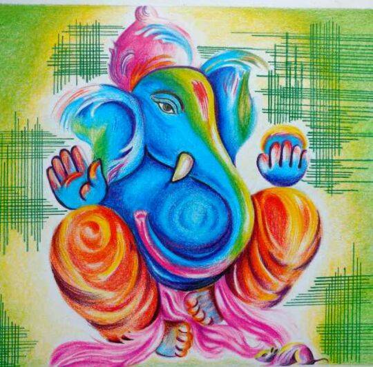 Painting by Vaishnavee Kailas Puntambekar - Ganesh