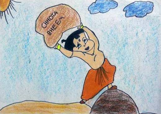 Painting by Vrunda Hetalkumar Dharsandia - Chhota Bheem