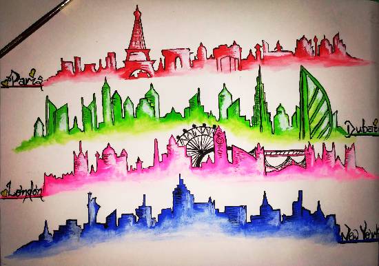 Painting by Uma Maharana - Dream Cities