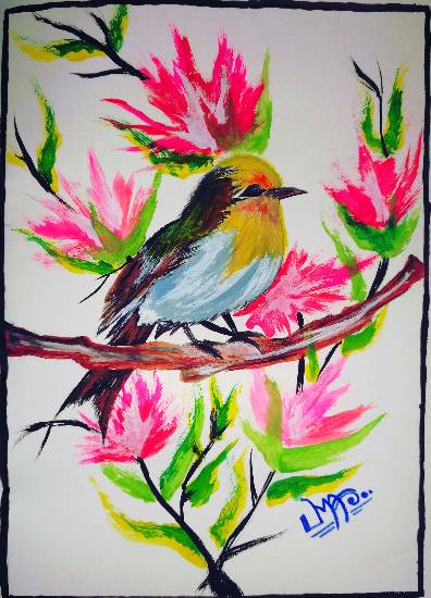 Painting by Uma Maharana - Beautiful Bird