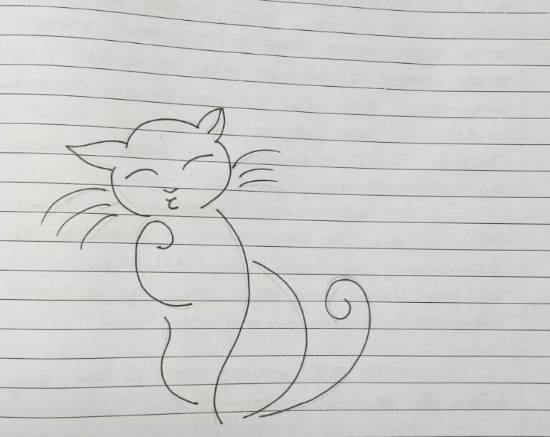 Painting by Tithi Mukhopadhyay - Tiny cat