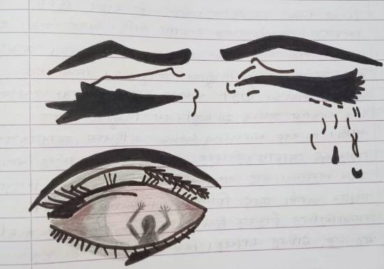 Painting by Tithi Mukhopadhyay - Cry - Save Me