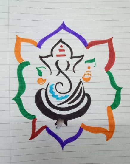 Painting by Tithi Mukhopadhyay - Ganesha