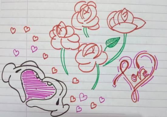 Painting by Tithi Mukhopadhyay - Love Is In The Air