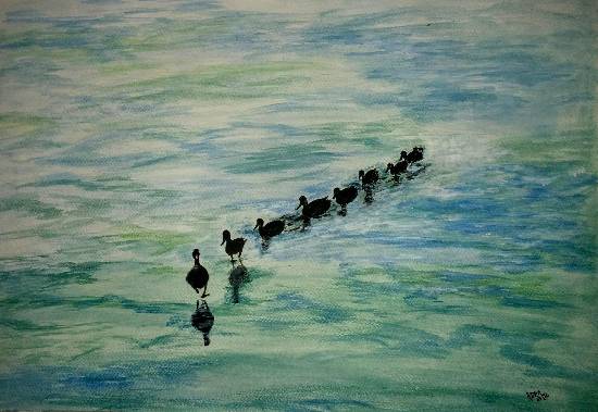 Painting by Narendra Gangakhedkar - Trust in Leader