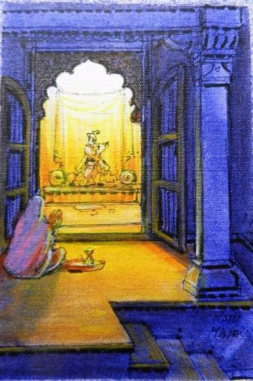 Painting by Natubhai Mistry - Pooja Room