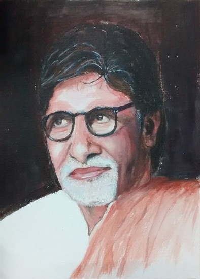 Painting by Mrudula Bapat - Amitabh Bachchan