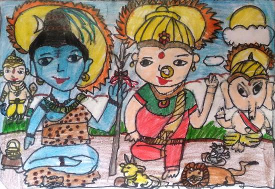 Painting by Hanshal Banawar - Mount Kailash