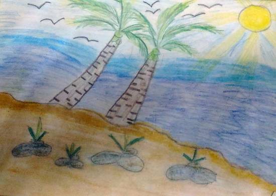 Painting by Hanshal Banawar - Coastal Nature