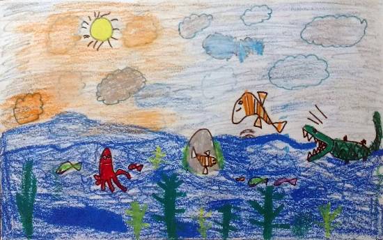 Painting by Mihir Shriram Sathe - Sea Life