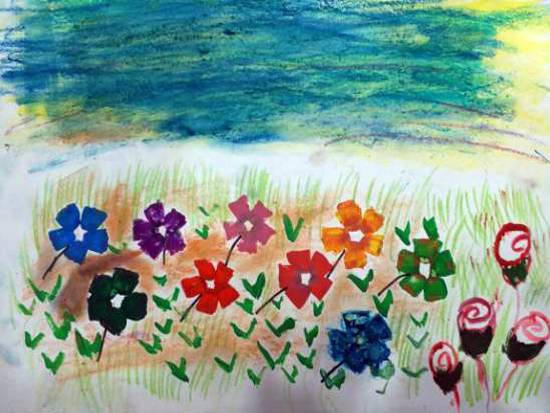 Painting by Aashvi Ashutosh Karle - Flowers