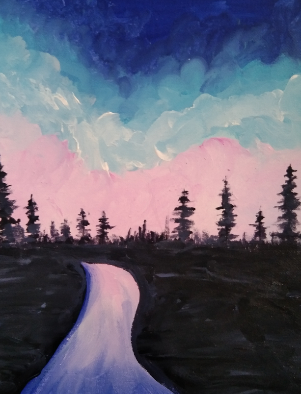 Painting by Anushka Datta - Road less travelled